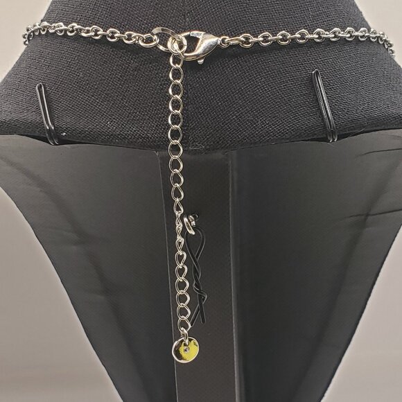 Triple Layered Brushed Silver Tone Feather Bib Necklace - Picture 7 of 13